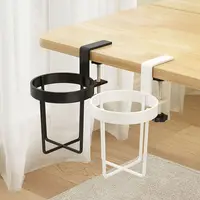 Home Clip On Table Cup Holder Horizontal Vertical Mount Anti Spill Office Desktop Mug Rack Metal Clamp Water Bottle Storage Tray 1