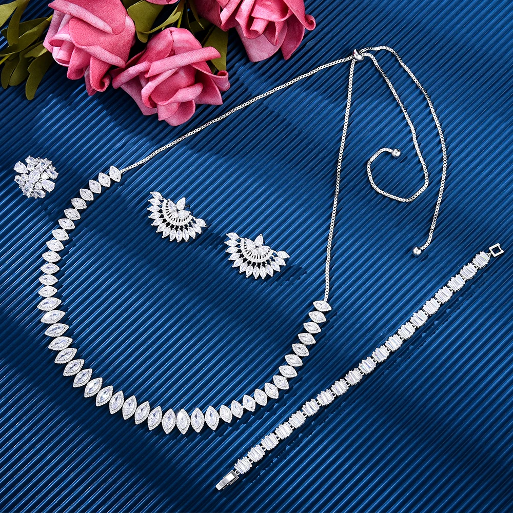 CZ Drop Wedding and Formal Jewelry Set ne1007