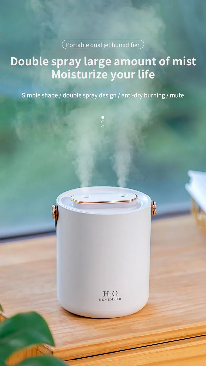 Humidificateur Portable Anti-Gravité En Forme De Goutte D'Eau 580ml Avec Lumière LED