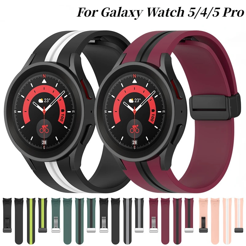 

Ремешок силиконовый для Samsung Galaxy Watch 5/4 40 мм 44 мм 5 Pro 45 мм, магнитный браслет для Galaxy Watch 4 Classic 46 мм 42 мм