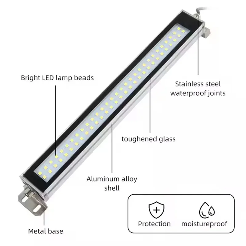 LED Industrial Lamp led work light IP68 Waterproof Oil-proof Dust-proof Led Bar Lamps 22CM 35CM 40CM 52CM 220v 24v Machine Work Tool Lights