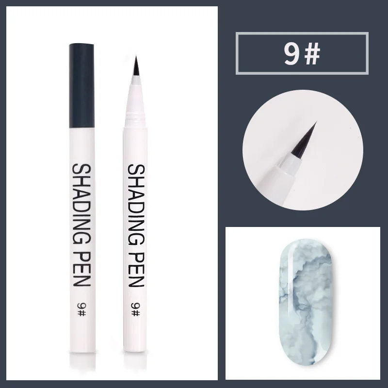 UV-Gel Nagelkunst-Stift Marmorierungs-Maniküre Abstrakte Malerei Pinsel DIY Wisch-Tinte Zeichenwerkzeug-Set für Nageldesign – Detail 14