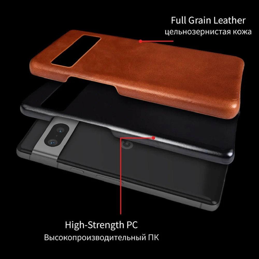 Oil Wax Genuine Leather Case For Google Pixel 7 Shell Series 7Pro 6A 6Pro Aesthetic Vintage Phone Cover Capa Back Coque Carcasa