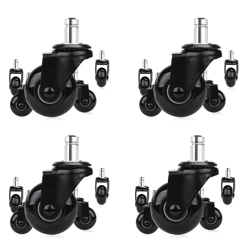 

20Pcs Replacement Chair Caster Wheels 2 Inch, Heavy Duty Wheels With Plug-In Stem 7/16 X 7/8 Inch,Quiet & Smooth Rolling