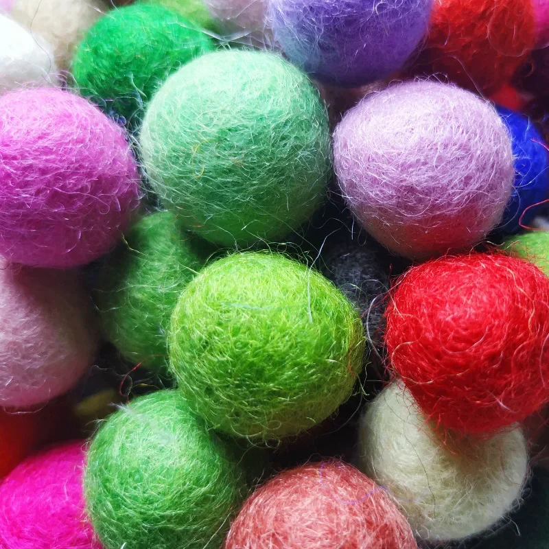 10pcs Wool Felt Balls DIY Craft Supplies Christmas Hand Made Decoration