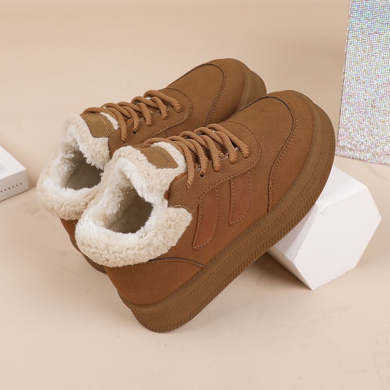 Thickened Cotton Snow Boots Women's New Warm Casual Low Top Shoes Soft Bottom Lightweight TPR Outsole Cotton Lined Boots