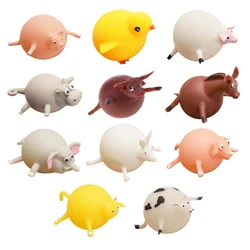 Brinquedos TPR com canudos espremidos e tocados imitando formas animais