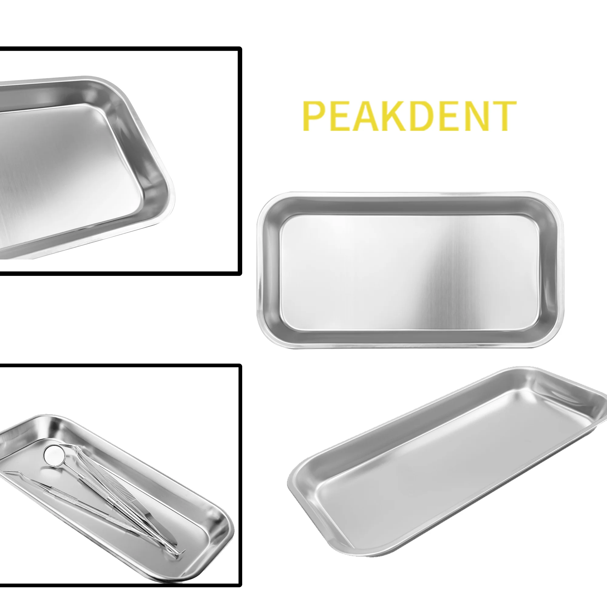 

Dental Medical Tray Stainless Steel Square Plate Medical Surgical Tray Dental Lab Instrument Tool Convenient Useful Popular Tray