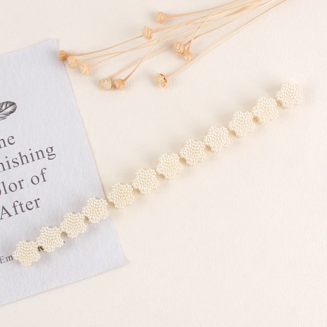 ncmama 12pcs/set Mini Rhinestone No-Slip Grips Hair Clips for Women Girls Glitter Teeth Metal Clamps Flower Hair Accessories 12pcs Flower Pearl