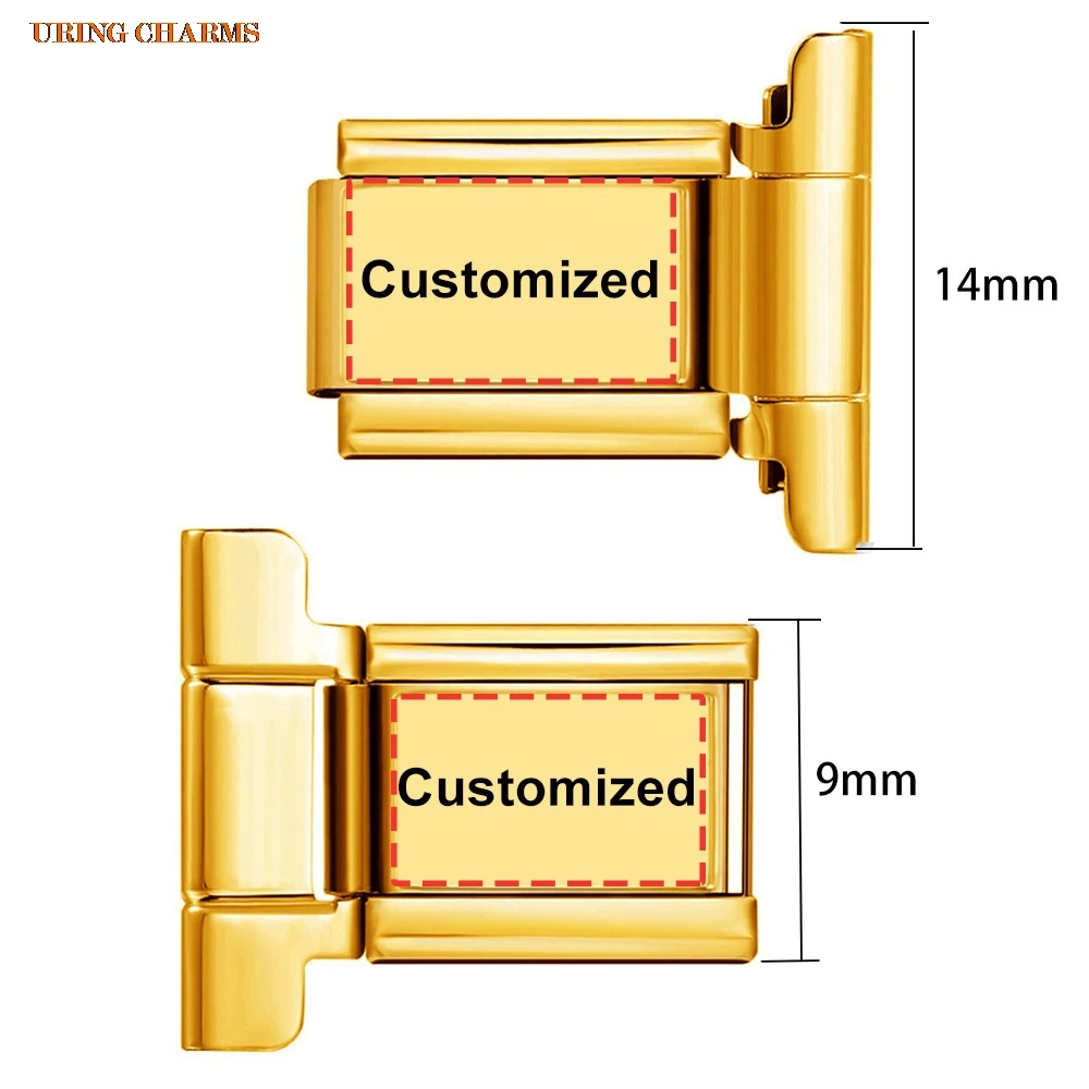 URING Maßgeschneidertes Bild-Logo-Uhrenarmband-Verbindungszubehör, passend für 9 mm italienischen Charm-DIY-Schmuckherstellung für Männer und Frauen, Geschenke – Detail 5