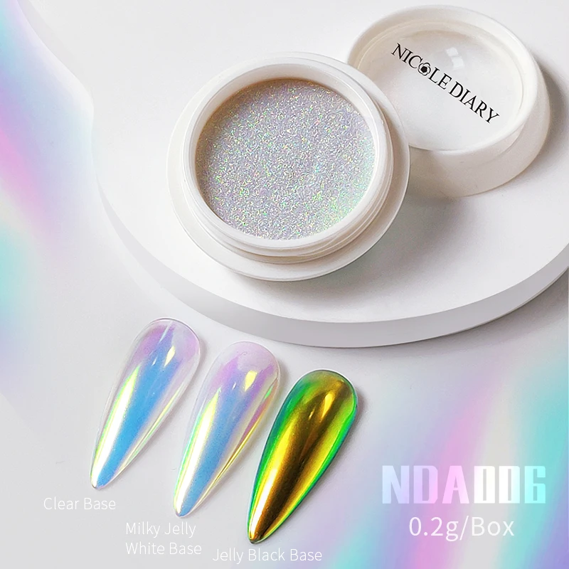 Moonlight Mirror Nail Powder: Silver Glitter Metallic Effect Pigment