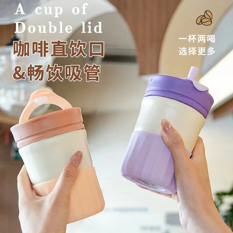 

Children's Drinking Cup, Thermos Cup, Portable Accompanying Cup, High-value Stainless Steel, A Variety of Ways To Use Cups