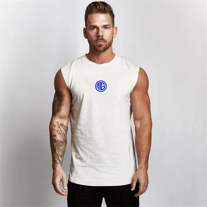 

New Brand Mens Training Workout Sporting Sleeveless O-Neck Vest Fashion Casual Tank Top Gym Running Breathable Fitness Singlet