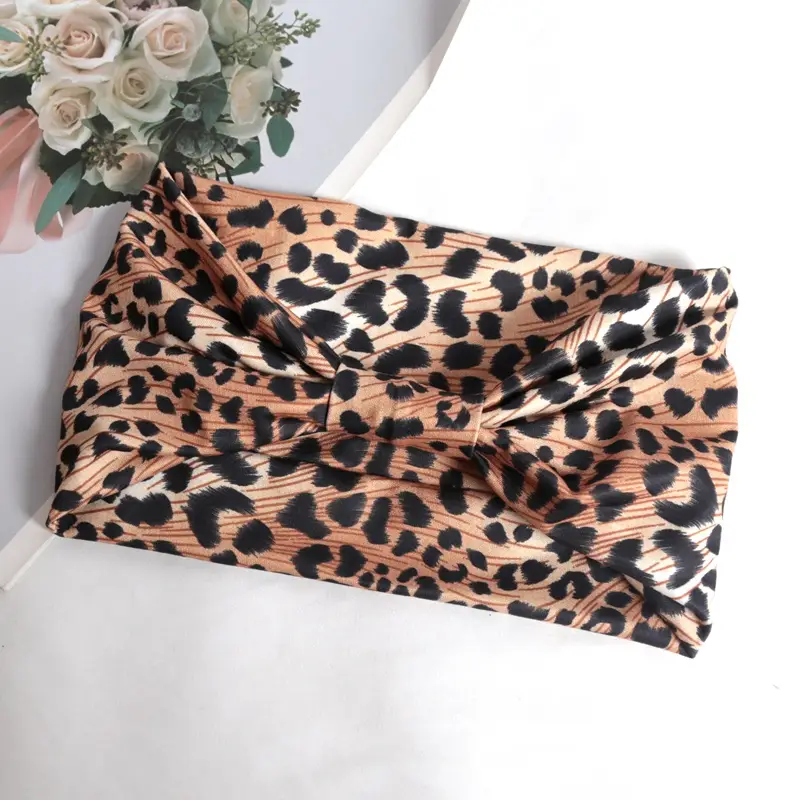 Women Wide -Side Pilates Elastic Hair Bands Yoga Leopard Print Headband Running Cycling Turban Makeup Hair Hoop Makeup Headwrap - Image 10
