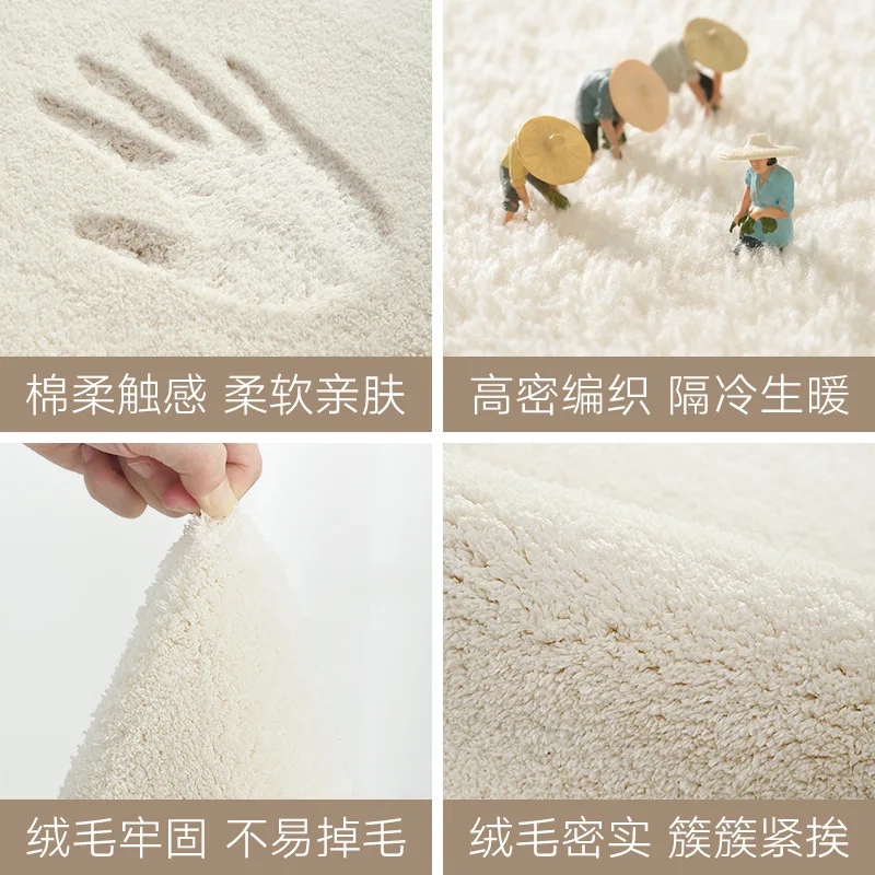 Cartoon Round Lamb Cashmere Home Living Room Non-Slip Carpet Sofa Bedroom Tatami Bedside Blanket Rugs
