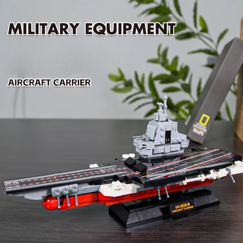 

WANGE Aircraft Carrier 3520 Small Particle Building Block Assembly Model Compatible Mini Bricks Toys Boys Girls Military Blocks