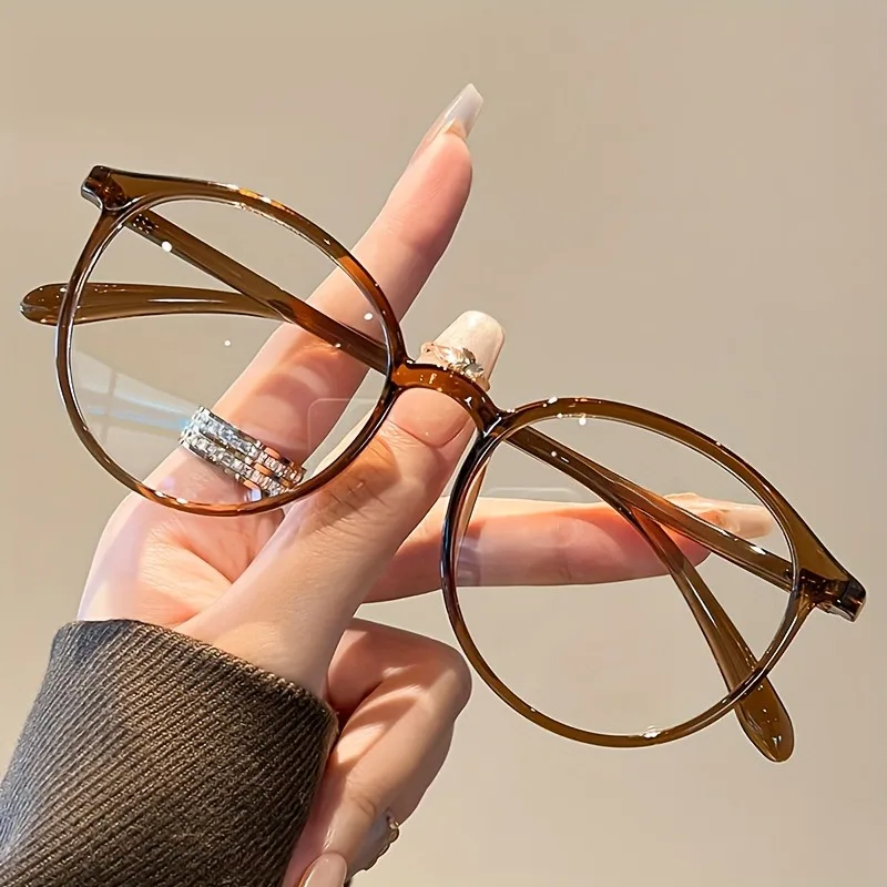 Blue Light Blocking Glasses Women's Round Non-Prescription Anti-Blue Light Decorative Clear Lenses For Office Student