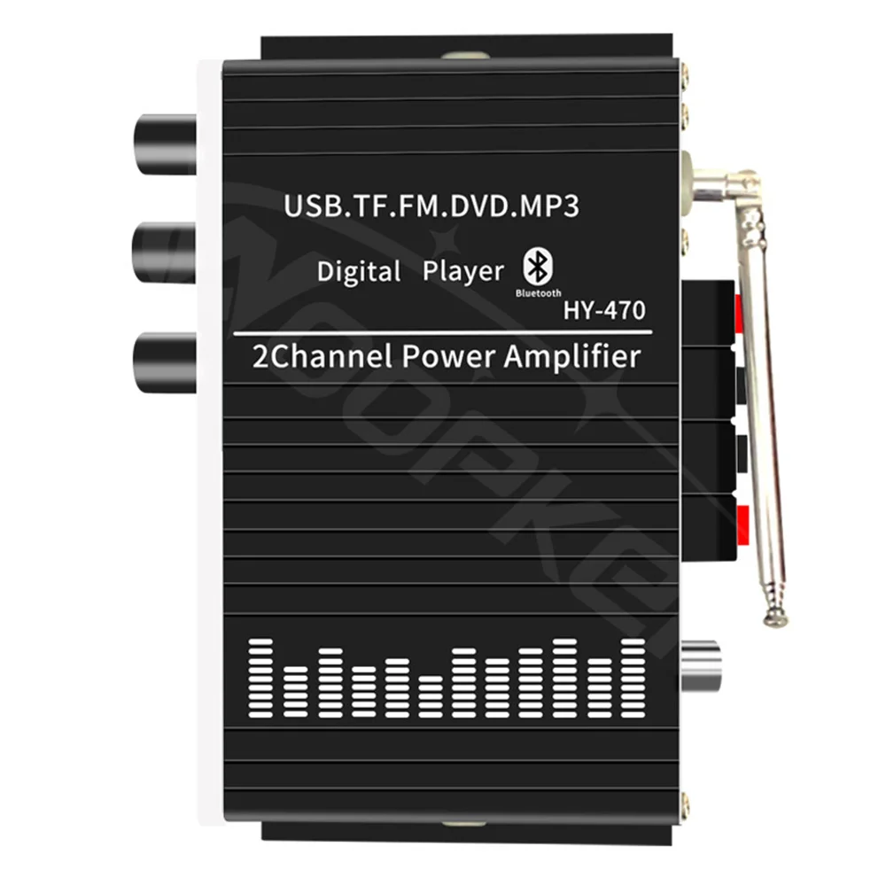 Hifi Power Amplifier 470 Channel 2.0 Bluetooth 20W*2 Bass Treble Digital Audio A