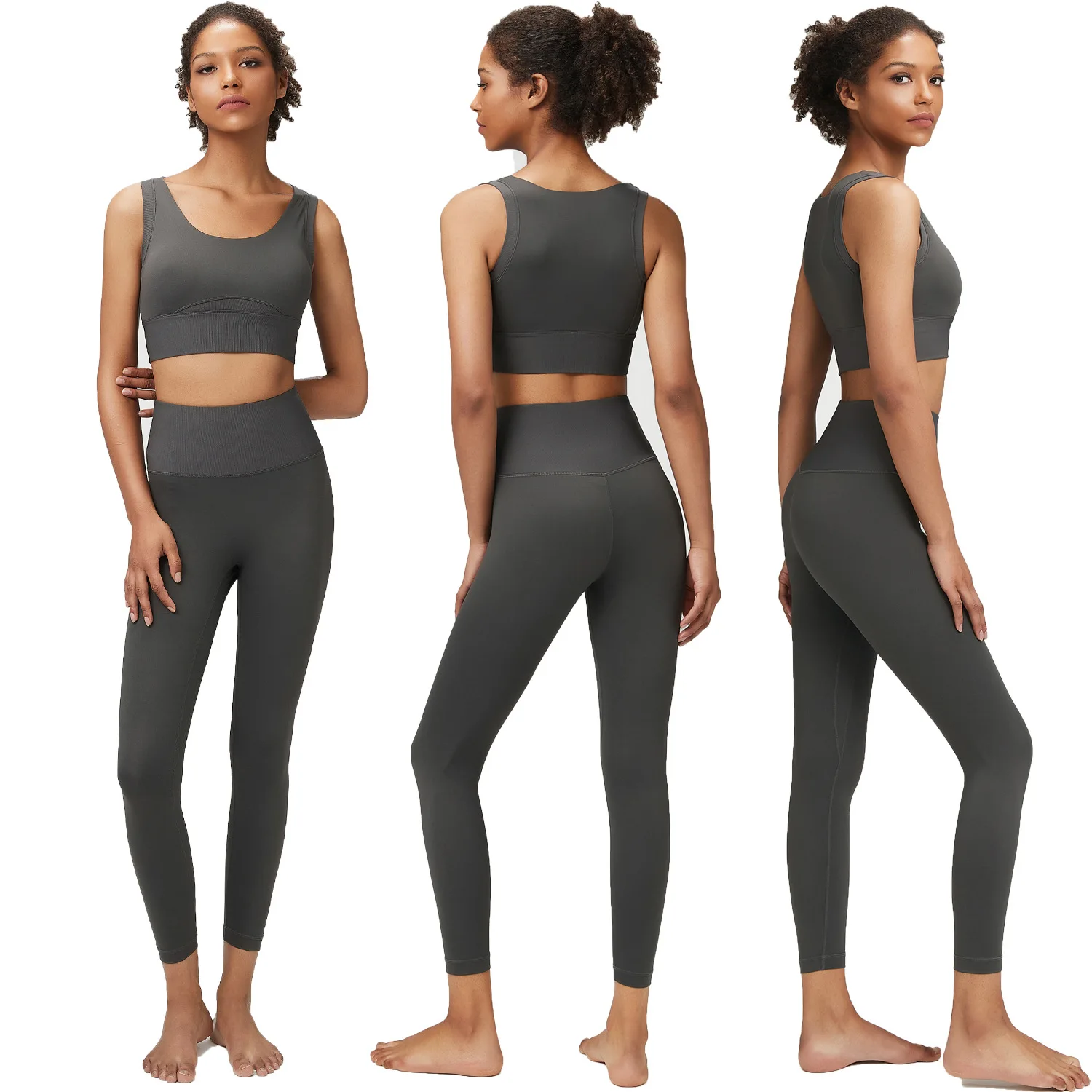 Jenny&Dave European And American Blogger Yoga Suit Women's Tank Short Tops High Waist Lengthened Pants Sports Fitness Suit