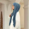 New Rayon Hijab Wrinkle Scarf Woman Muslim Headscarf Shawl Islam Turban Headband Scarves Bandanas Bufanda Foulard Turbante Mujer