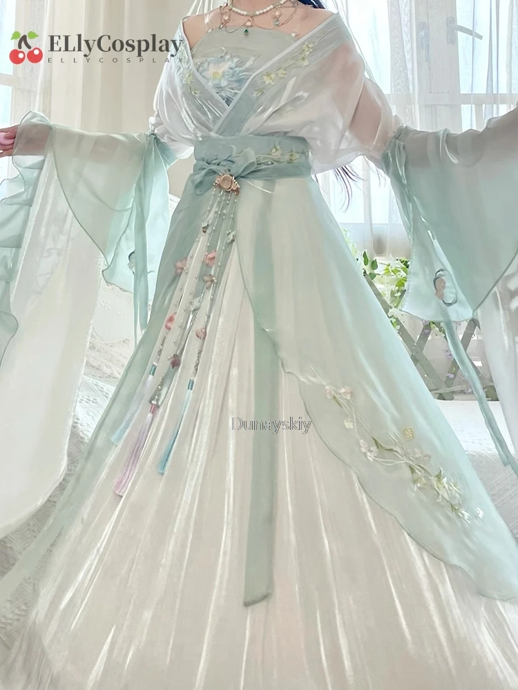 

Chinese Hanfu Dress Women Ancient Traditional Embroidered Hanfu Sets Carnival Fairy Cosplay Costume Green Hanfu Dance Dress
