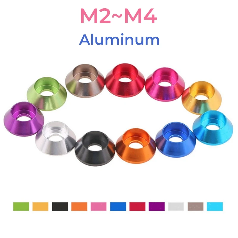 

Цветная алюминиевая потайная шайба M2 M2.5 M3 M4