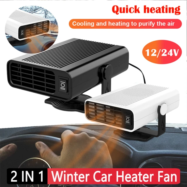 12V/24V Portable Car Heater Fast Heating Auto Windshield Defroster 2 Holes  Defogging Defrosting Heating Fan Car Anti-Fog Heater - AliExpress