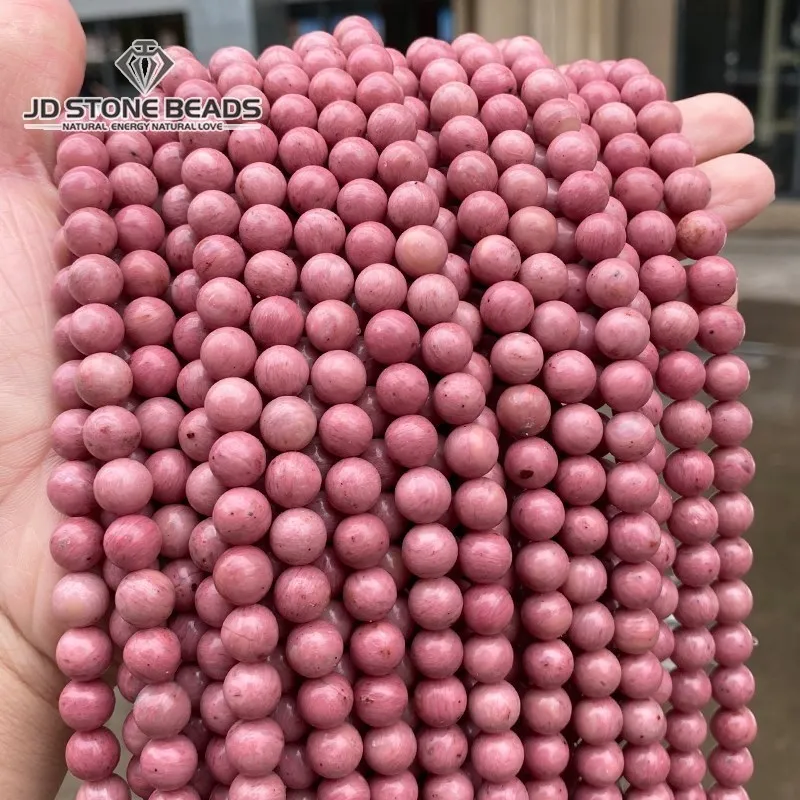 7a hochwertige natürliche dunkle Rhodonit perlen runde lose Spacer rote Rhodochrosit für Schmuck herstellung Charm Armband Ohrringe