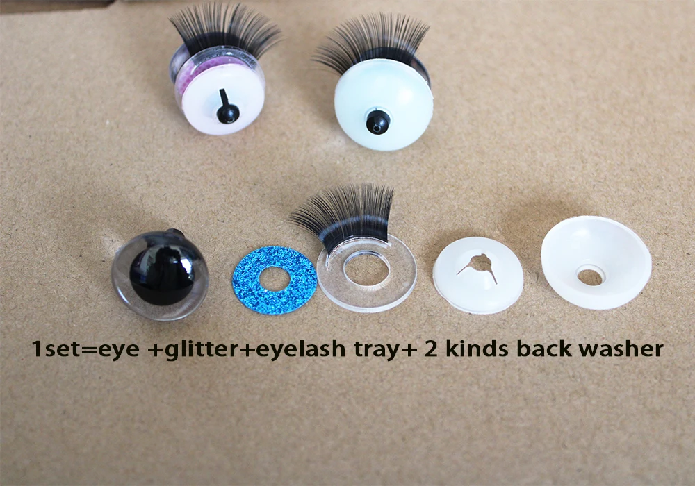 9mm 12mm 14mm 16mm 18mm 20mm 25mm 30mm 3D pupil glitter eyes WITH pupil eyes EYELASH TRAY for diy doll-N19