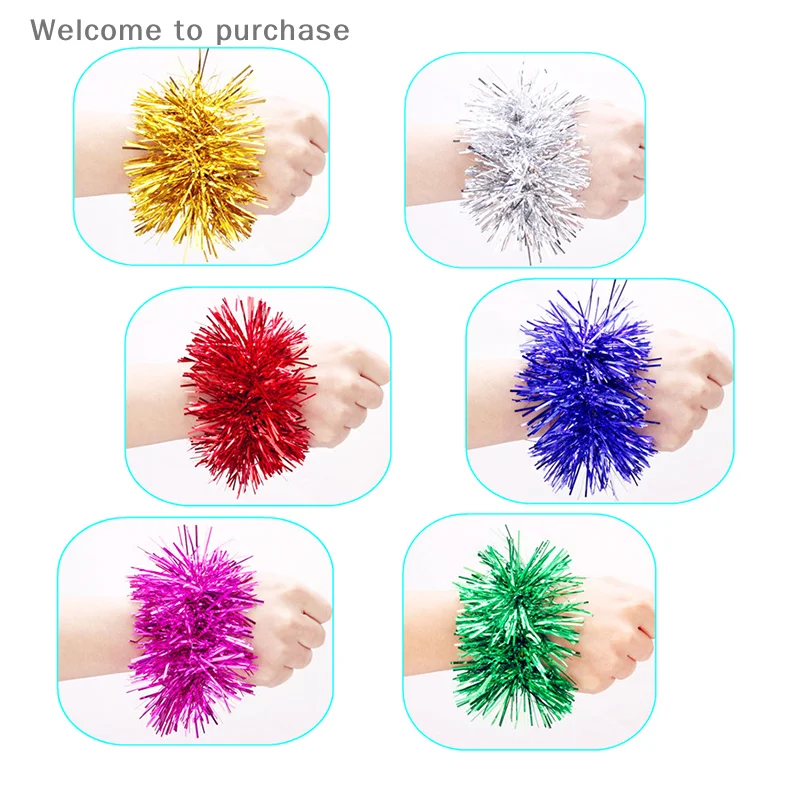 2Pcs 7 Styles Cheering Flower Ball Performance Dance Wrist Flower Sports Games Bracelet Apply To Sports Game Pompoms