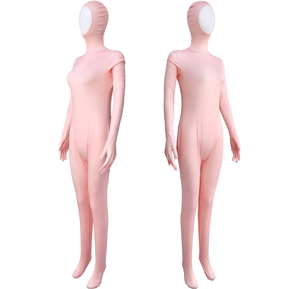 Solid Color Women's Face Up Jumpsuit Hand and Foot Tight Body One Pc Stage Performance Zentai Multi Colors Cosplay Costume cosplay costume women romper jumpsuit