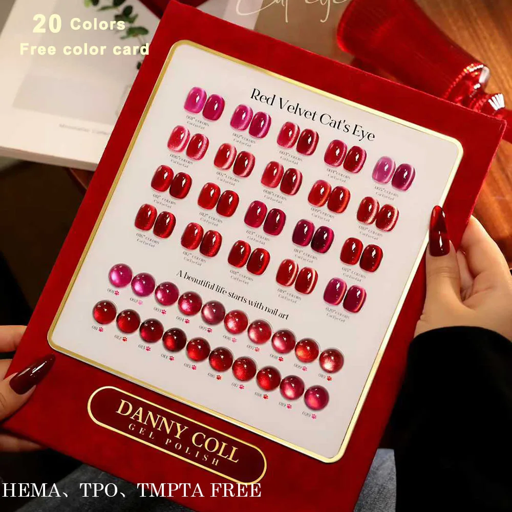 ยาทาเล็บเจลแม่เหล็ก HEMA FREE TPO FREE กลิตเตอร์แคทอาย ยูวีเจล วานิช แบบลอกออกได้ เจลทาเล็บ วานิช สำหรับตกแต่งเล็บ พร้อมไพรเมอร์ 1