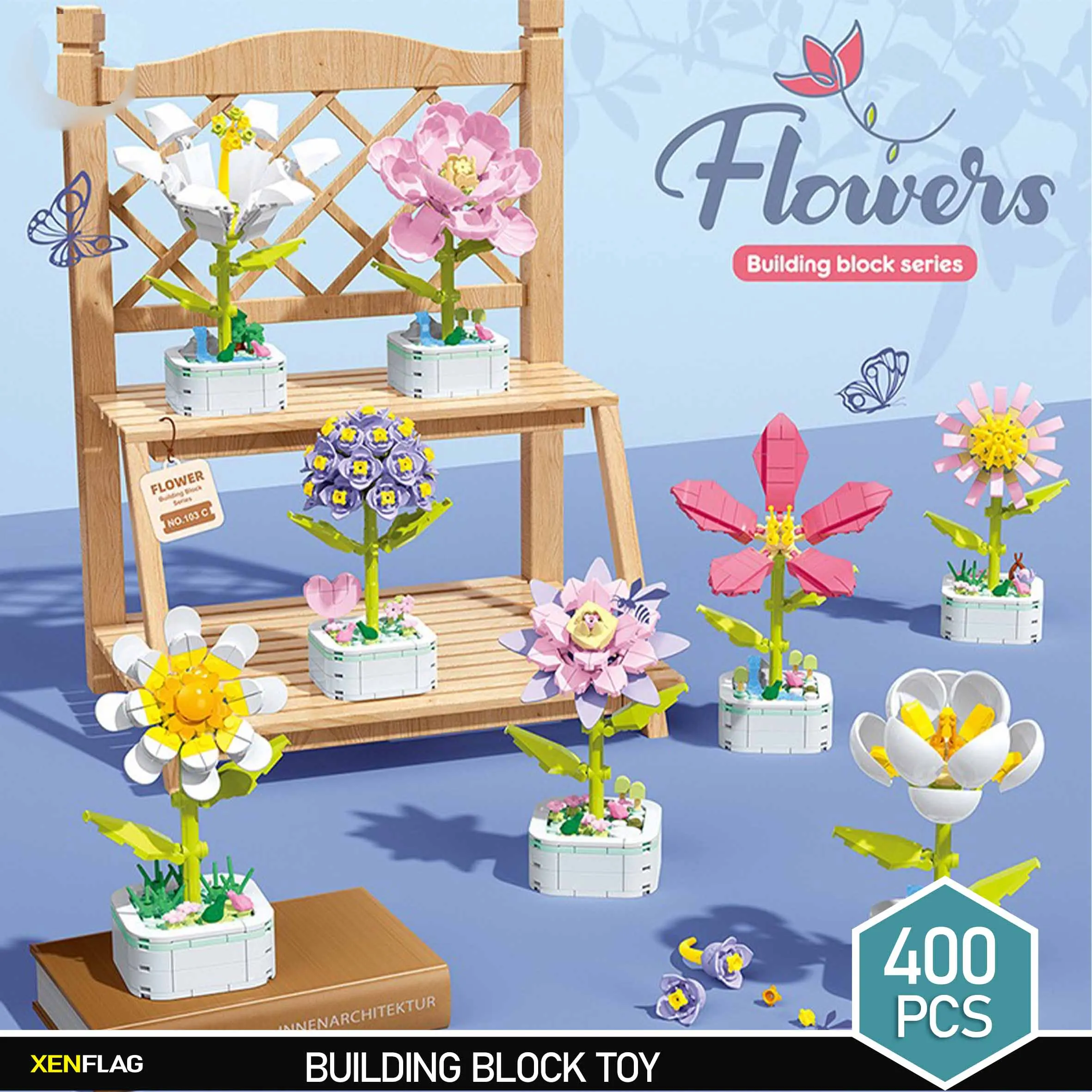Lily  hyacinth Epiphyllum Eternal Flower  Building block children's DIY puzzle toy decoration model gift juguetes