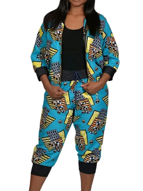 Tosin Print Zip-up Jacket and Joggers - Image 4
