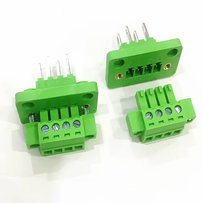 10 ชุด 15EDGWB + KM-3.81mm 2-24p Through-wall plug-in terminal block หน้าแปลนคงที่แผงแถวสาย arc 1