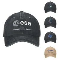 Vintage EESA European Space Agency Baseball Caps Unisex Distressed Denim Snapback Cap Esa Outdoor Activities Adjustable Hats Cap 1
