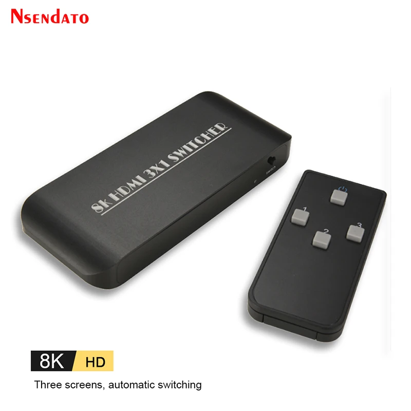 8K Hdmi 2.1 Switch 3 X1 Hdr 8K @ 60Hz 4K @ 120Hz Hdmi 2.1 Switcher 3 In 1 Out Interruttore Hdmi Splite Per Hdcp2.3 Computer Laptop Xbox Ps5