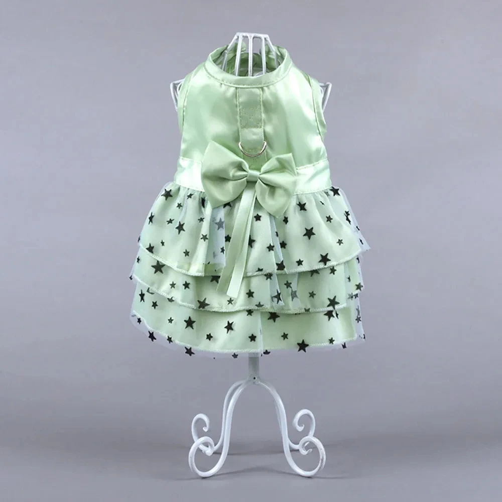 Dog Dresses Spring and Summer Princess Puppy Cat Skirts Star Pattern Teddy Bichon Dog Dress Summer Pet clothes