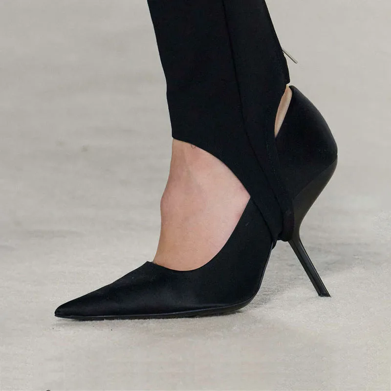 Arden Furtado 2024 Women's shoes Patent Leather Pointed toe Asaguchi Office lady stiletto Super high heel Sexy pumps large size 2