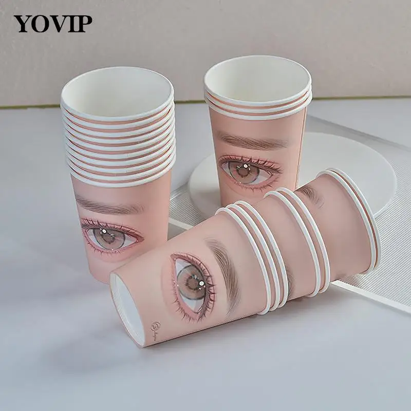 

20Pcs Disposable Paper Cups Beauty Eyelash Practice Paper Cup Eyelash Extension Practice Beginner Lashes Training Multifunction