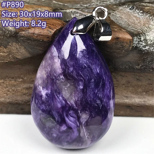 Top Natural Royal Purple Charoite Silver Necklace Pendant Jewelry For Women  Men Healing Love Gift Crystal Beads Gemstone Aaaaa - Pendants - AliExpress