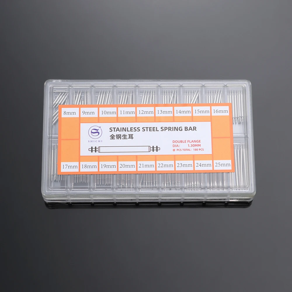 180-Piece Stainless Steel Spring Bar Set for Watchband Repair and Adjustment