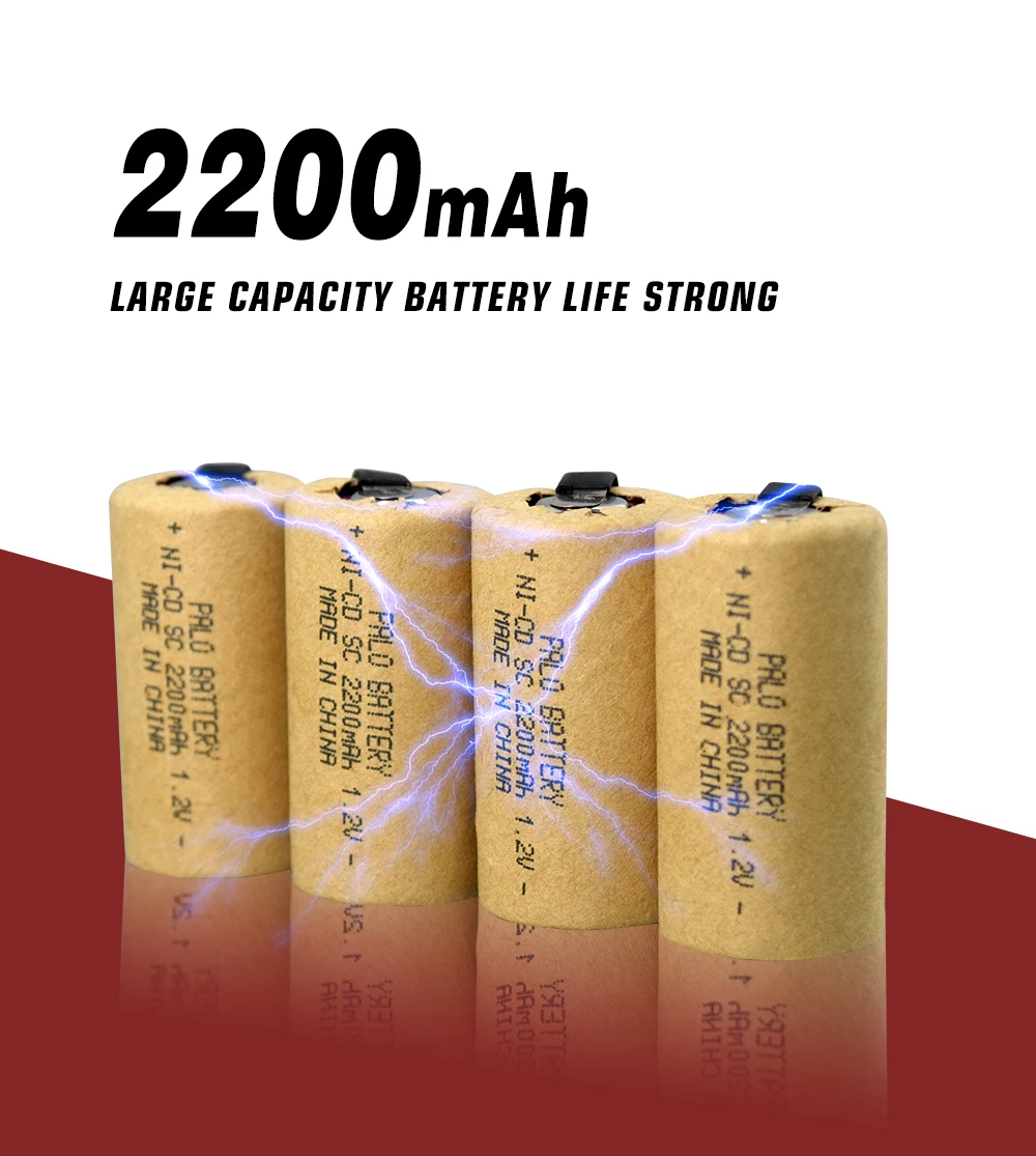 Pilha Recarregável do Sub c 2200 de 1.2 Volts da Bateria 1.2 v Nicd sc de Palo Ni-cd Mah com Guias da Soldadura para a Chave de Fenda Elétrica da Broca - Image 6