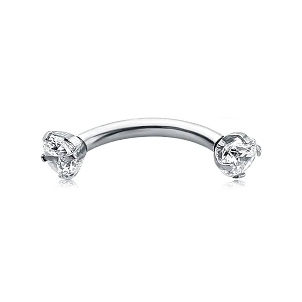 10 Barbelés Incurvés Pour Piercing - Acier Chirurgical 1,2mm, Longueur 8mm, Pour Lèvre/Sourcils/Septum