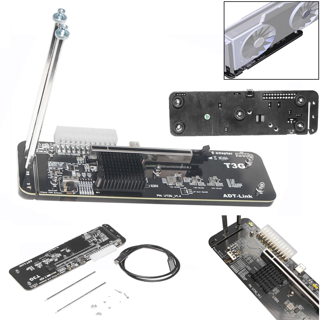 Adt ut3g for nuc itx stx notebook pc graphics card external usb 4 0 to