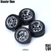 SpeedCG 1/64 ABS Wheels with Rubber Tire Type J Modified Parts Diameter 10mm For Model Car Racing Vehicle Toy Hotwheels Tomica 2