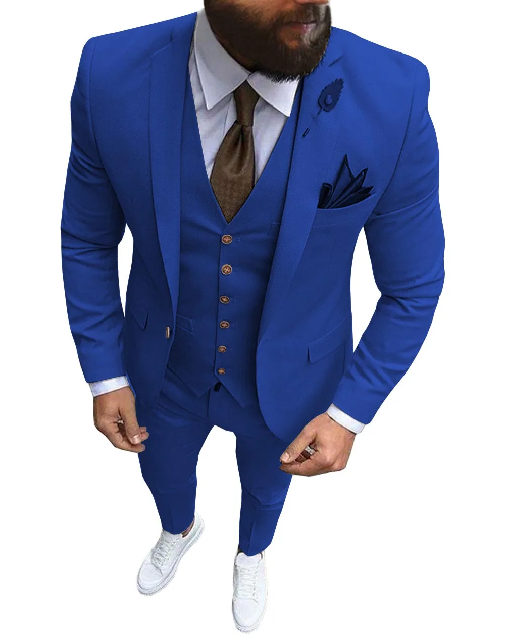 Mens Suit 3 Pieces Suit Formal Business Notch Lapel Slim Fit Tuxedos Best Man Blazer For Wedding Blazer + Vest + Pants