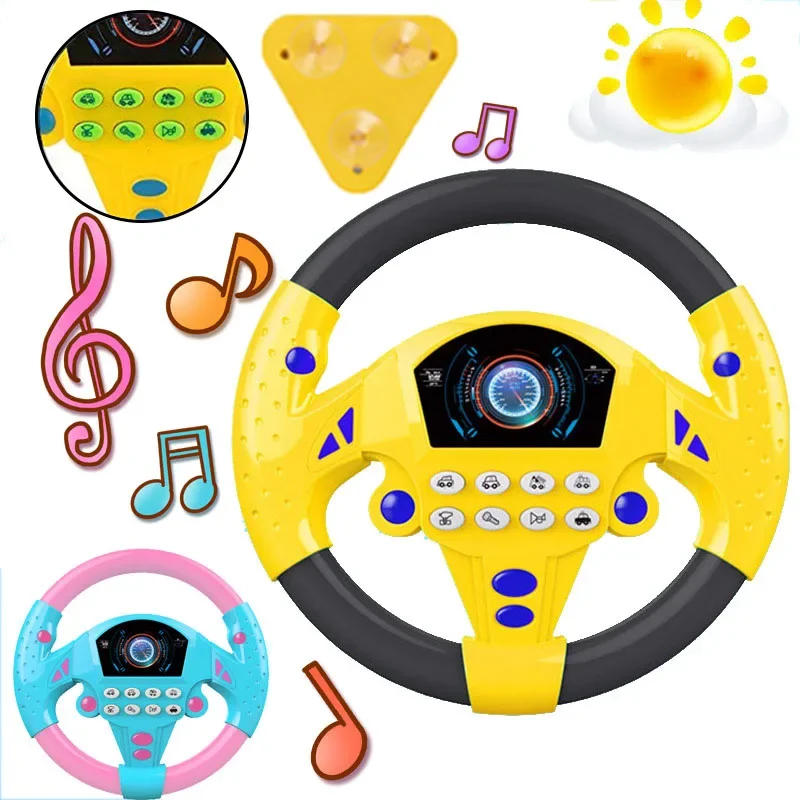 

Kids Steering Wheel for Backseat Pretend Driving Simulated Toy with Music Gifts Boys and Girls