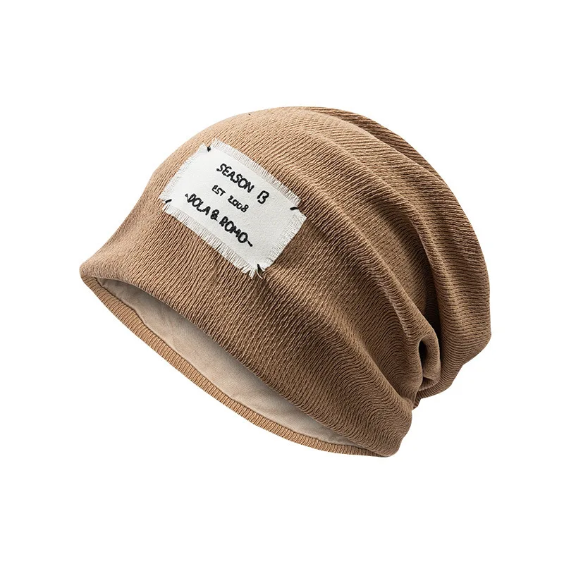 

Knitted Hat Solid Color Unisex Letter Beanie Hat Men Women Winter's Cap Skullies