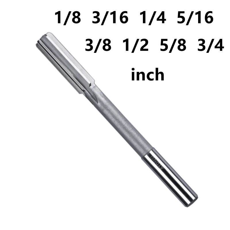 RGKRTNCVCK Machine Reamer H7 HSS Straight Shank Reamer 1/8 3/16 1/4 5/16 3/8 1/2 5/8 3/4, Chucking Machine Cutter Tool(5I8
